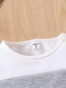 SHEIN Bé trai Khối màu Điền kinh Áo nỉ - Đỏ - Xem 5
