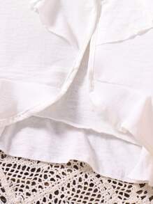 SHEIN Conjunto De Vestido Camisero Y Abrigo Con Dobladillo Con Volantes Para Niña Tween - Multicolor - Ver 7