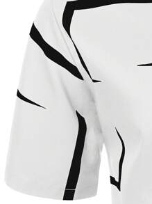 Men's 3D Geometric Pattern Fashion Casual Business Short Sleeve Shirt, Summer - White - View 6