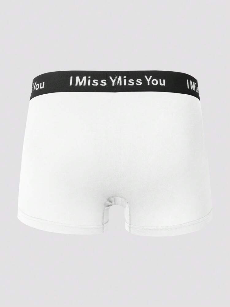 6pcs Men's Boxer Briefs With Slogan Patterns