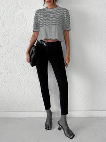 EURMUSE 針織上衣 - 淺灰色 - 查看 4