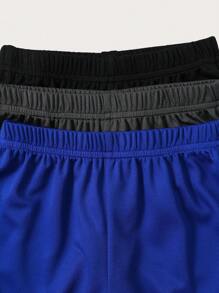 SHEIN Leap Crew Young Boy Three-Piece Loose Casual Breathable Shorts Set