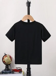 SHEIN Con trai Love Tim Ô tô/xe hơi In Áo thun - màu đen - Xem 2