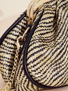 SHEIN VCAY 女性親吻鎖肩袋 - 黑色 - 查看 4