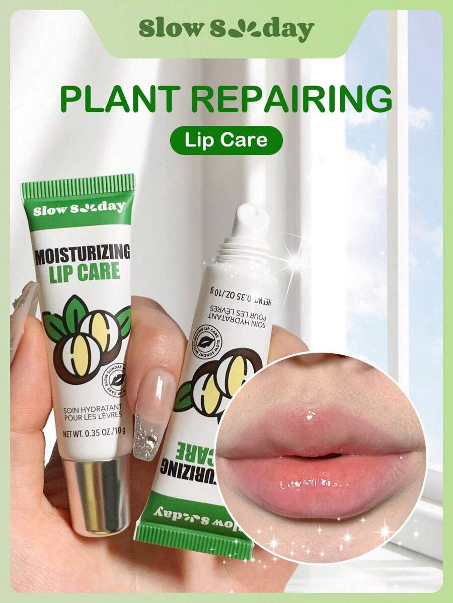 Slow Sunday Moisturizing Lip Balm, Soothing And Moisturizing, Daily Lip Care, Lip Sleeping Mask, Fruit Favor, Good Choice For Wedding, Vacation, Beach, Travel Essentials, Suitable For Summer Lip Care - Clear - View 1