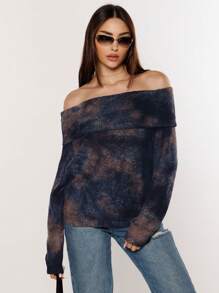 SHEIN Essnce 女士渐變色單肩t恤 - 彩色 - 查看 1