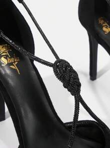 Ladies' High-heeled Pumps, Black - Black - View 5