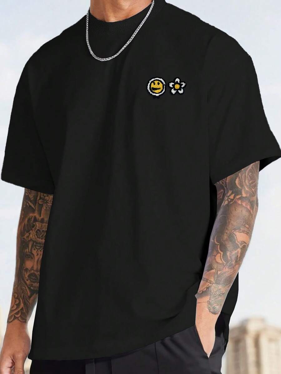 Manfinity Hypemode Men's Face Pattern T-shirt - Black - View 1