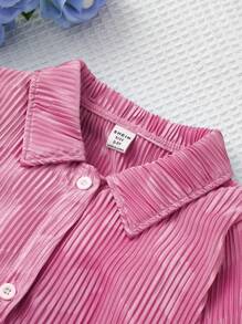 SHEIN Baby Girl Long Sleeve Shirt And Flared Pants Set