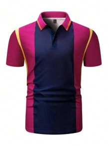 Manfinity Homme Polo A Maniche Corte Con Blocchi Di Colore E Taglie Forti Da Uomo