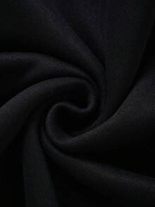 SHEIN EZwear 大码卡通印花圆领保暖衬里运动衫 - 黑色 - 查看 5