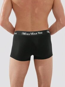 6入組男士字樣圖案短褲 - 彩色 - 查看 6