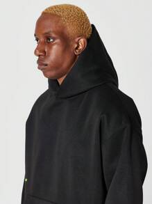 SUMWON 正面和背面图案印花连帽衫 - 黑色 - 查看 5