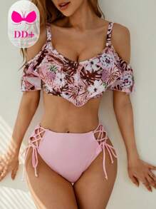 Swim DD+ Women's Floral Print Bikini Set Summer Beach - Multicolor - View 1