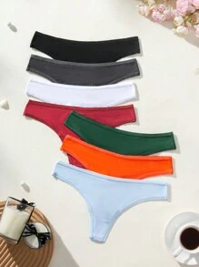 女士無縫實色內衣(7入組) - 彩色 - 查看 1