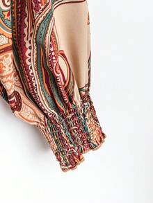 SHEIN LUNE 大碼全印花長袖包身上衣 - 彩色 - 查看 5