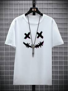 Manfinity Homme Men'S Plus Size Emoji Printed T-Shirt - White - View 6