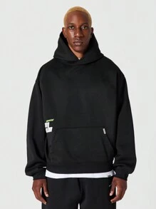 SUMWON 正面和背面图案印花连帽衫 - 黑色 - 查看 2