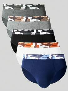 Men'S Camouflage Printed Triangle Underwear (5pcs/Set) - Multicolor - View 1