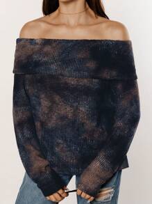 SHEIN Essnce 女士渐變色單肩t恤 - 彩色 - 查看 4