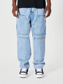 SUMWON 直筒版型木匠牛仔裤 - 藍色 - 查看 2