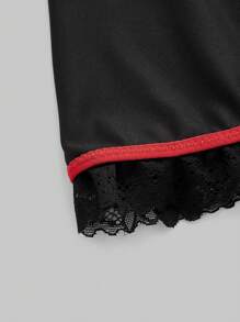 ROMWE Anime 護士服式束胸性感內衣 - 黑色 - 查看 3