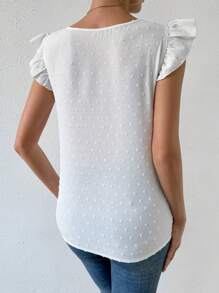 Chiquease Blouse À Encolure Ronde À Volants