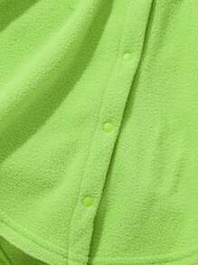 SHEIN 新生嬰兒男童卡通恐龍角形帽衫披風 - 綠色 - 查看 5