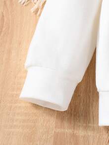 SHEIN 女孩可愛時尚獨角獸印花緊身褲和針織上衣休閒套裝 - 紫色 - 查看 3