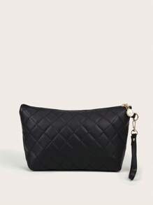 1 pezzo Borsa cosmetica ricamata a quadretti, borsa clutch monocolore, borsa multifunzionale portatile di grande capacità, borsa a mano, borsa per trucco per donne e ragazze, borsa per trucco, borsa per cosmetici, borsa per articoli da toeletta, cubi per imballaggio, articoli essenziali da viaggio, articoli essenziali per la crociera, articoli essenziali per il dormitorio, regali per damigelle, regali per la madre, regali di compleanno, regali per amici e insegnanti, decorazioni per la casa, decorazioni per il bagno, il soggiorno e la camera da letto, organizer per il bagno, organizer per gioielli, organizer per oli per labbra, organizer per smalti per unghie, organizer per articoli da viaggio e cosmetici, regali essenziali, accessori con cerniera