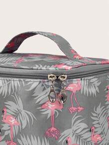 1 件大容量便携式盥洗包化妆包便携式收纳包化妆包女士女孩 - 灰色 - 查看 4