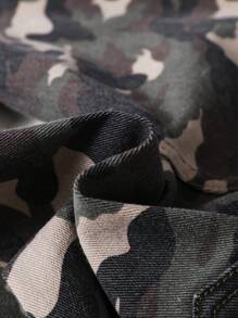 SHEIN 男童迷彩多色仿舊直筒牛仔褲 - 彩色 - 查看 6