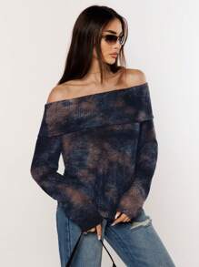 SHEIN Essnce 女士渐變色單肩t恤 - 彩色 - 查看 5