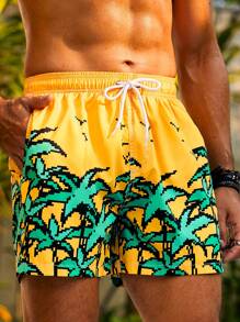 Surfspeed Nam Bản in nhiệt đới Quần short đi biển - Màu vàng - Xem 1