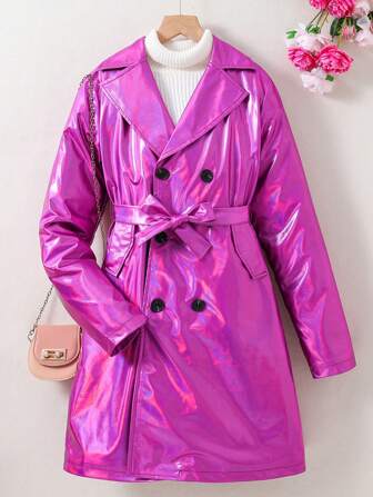Modieuze en trendy multicolor trenchcoat voor tienermeisjes
