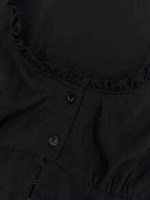 SHEIN Unity Women'S Asymmetric Hem Blouse With Frill Trim