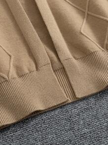 Boys' Striped Pattern Cardigan, Autumn & Winter - Apricot - View 5