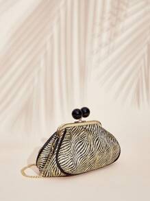 SHEIN VCAY 女性親吻鎖肩袋 - 黑色 - 查看 3