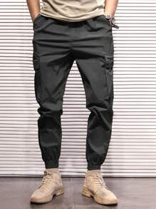Manfinity Homme Men's Drawstring Waist Cargo Pants, Back To School