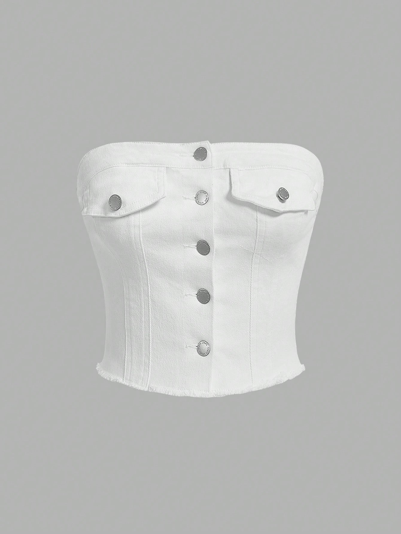 Strapless denim top