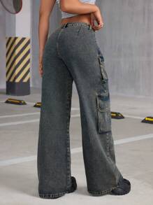 SHEIN Tall Jean de trabajo casual amplios y retro con ajuste holgado y amplio para mujer