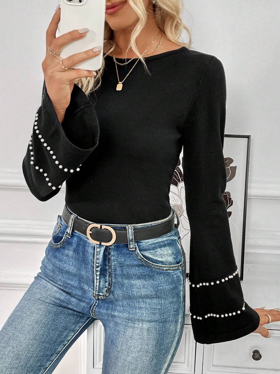 Women'S Bell Sleeve Sweater