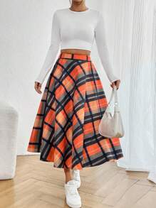 SHEIN Essnce 女式格子裙 - 彩色 - 查看 5