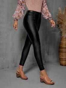 Quần dài ôm vừa vặn màu trơn thời trang dành cho nữ - màu đen - Xem 3