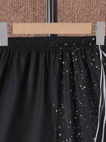 2pcs/Set Teen Boys' Soccer Ball & Letter Print T-Shirt And Shorts