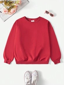 RueChic Girls' Letter Printed Sweatshirt For Tween Girls - Burgundy - View 2