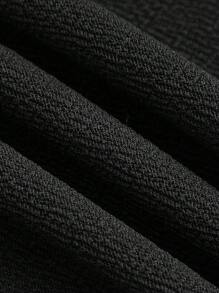 SHEIN EZwear 大码针织纯色缠结裙 - 黑色 - 查看 3