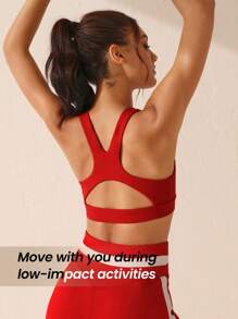 Lifespree 純色運動胸罩 - 黑色 - 查看 5