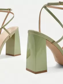 SHEIN BIZwear Women's High Heel Sandals - Green - View 6