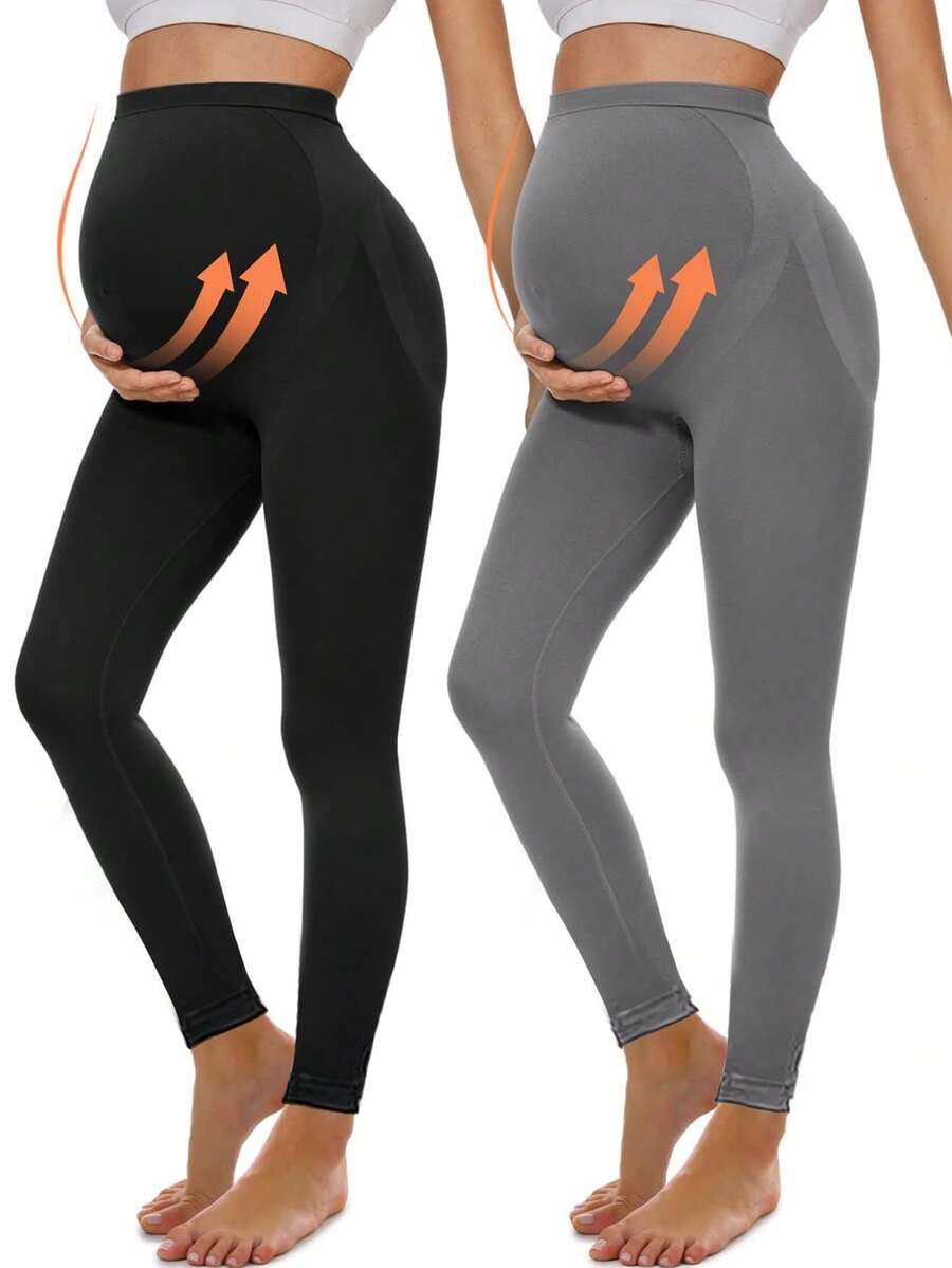 SHEIN Seamless Maternity Leggings - Multicolor - View 1